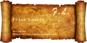 Frick László névjegykártya