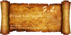 Frick László névjegykártya