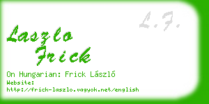 laszlo frick business card