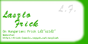 laszlo frick business card